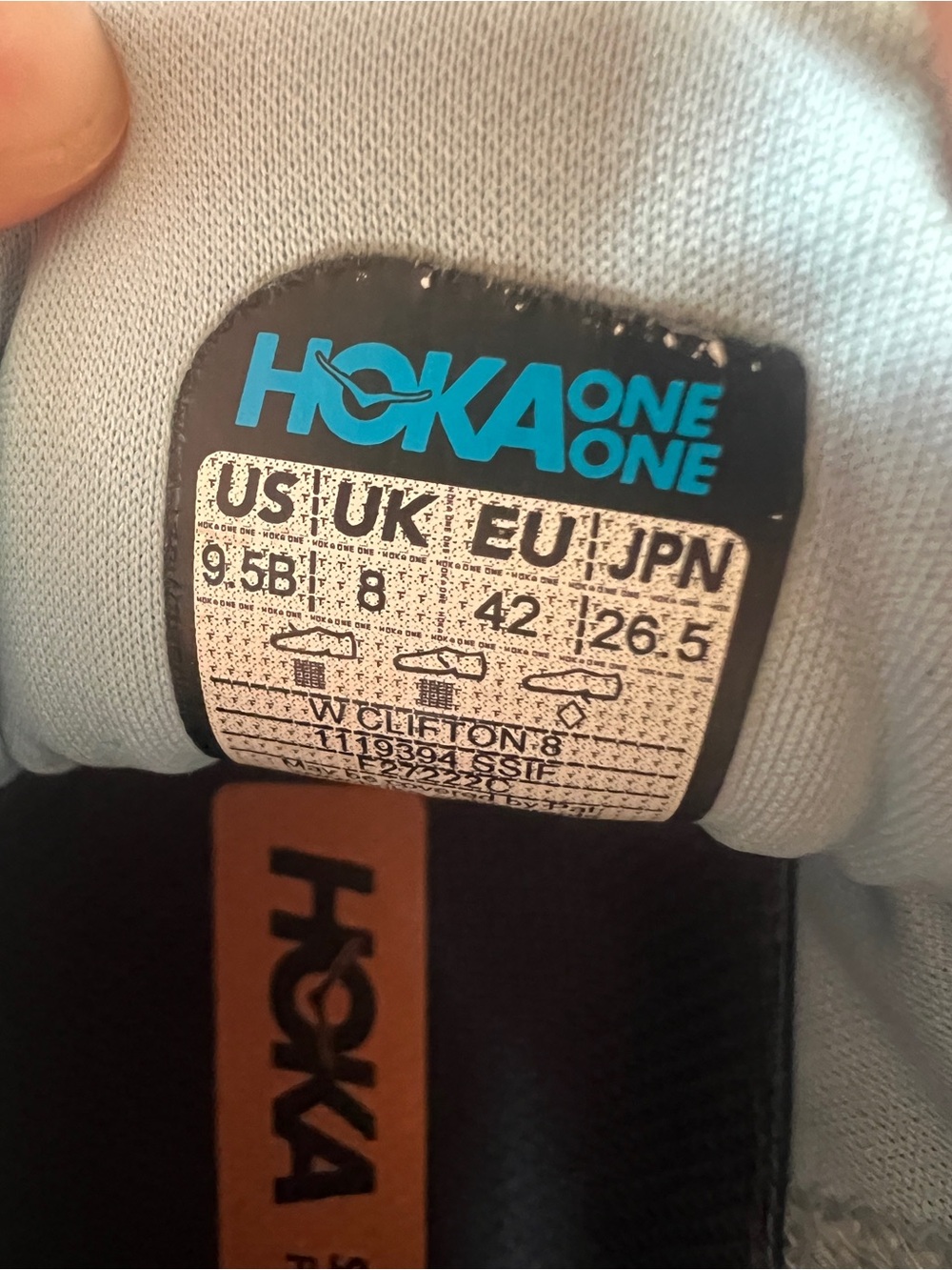 Hoka One One Clifton 8 Running Shoes Blue Orange Women’s 9.5B summer ice - Picture 10 of 10